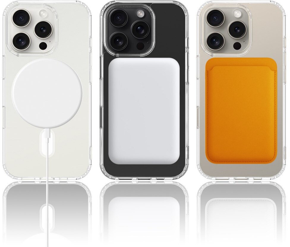 Apple iPhone 15 Pro Max Hoesje met MagSafe Dun TPU Transparant afbeelding 8