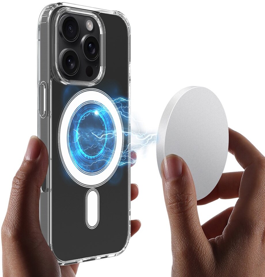 Apple iPhone 15 Pro Max Hoesje met MagSafe Dun TPU Transparant afbeelding 5