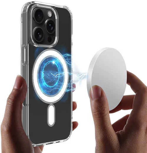 Apple iPhone 15 Pro Max Hoesje met MagSafe Dun TPU Transparant afbeelding 5