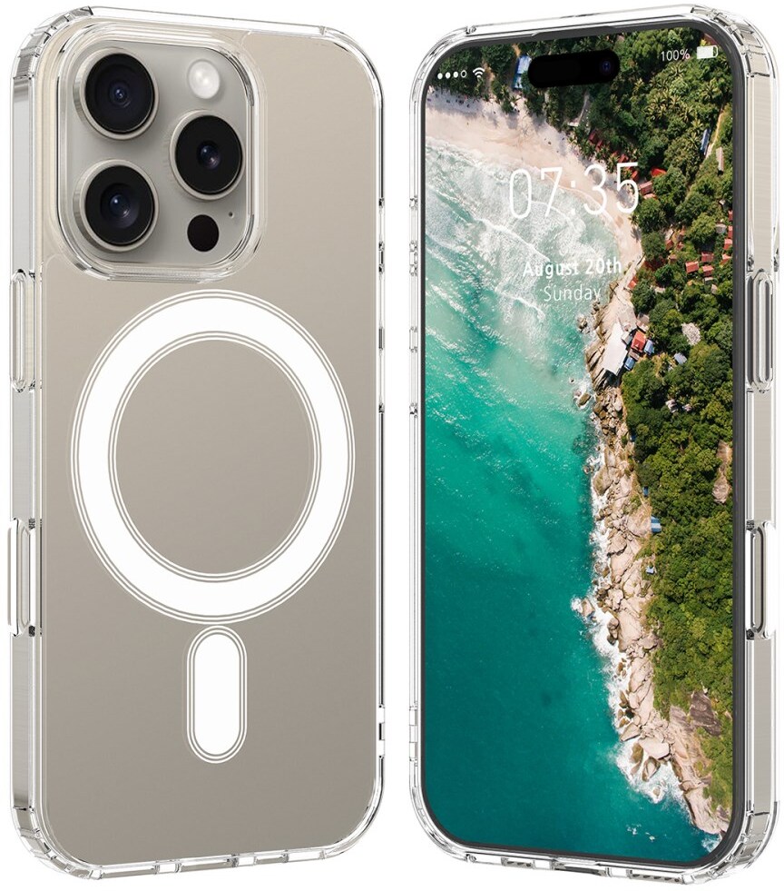 Apple iPhone 15 Pro Max Hoesje met MagSafe Dun TPU Transparant afbeelding 11