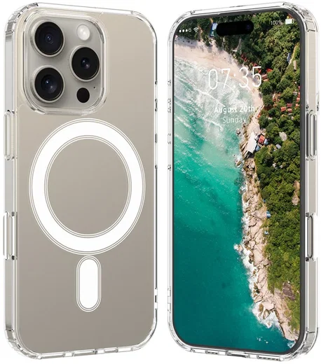 Apple iPhone 15 Pro Max Hoesje met MagSafe Dun TPU Transparant afbeelding 11