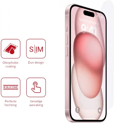 Rosso Apple iPhone 15 Screen Protector Ultra Clear Duo Pack afbeelding 2