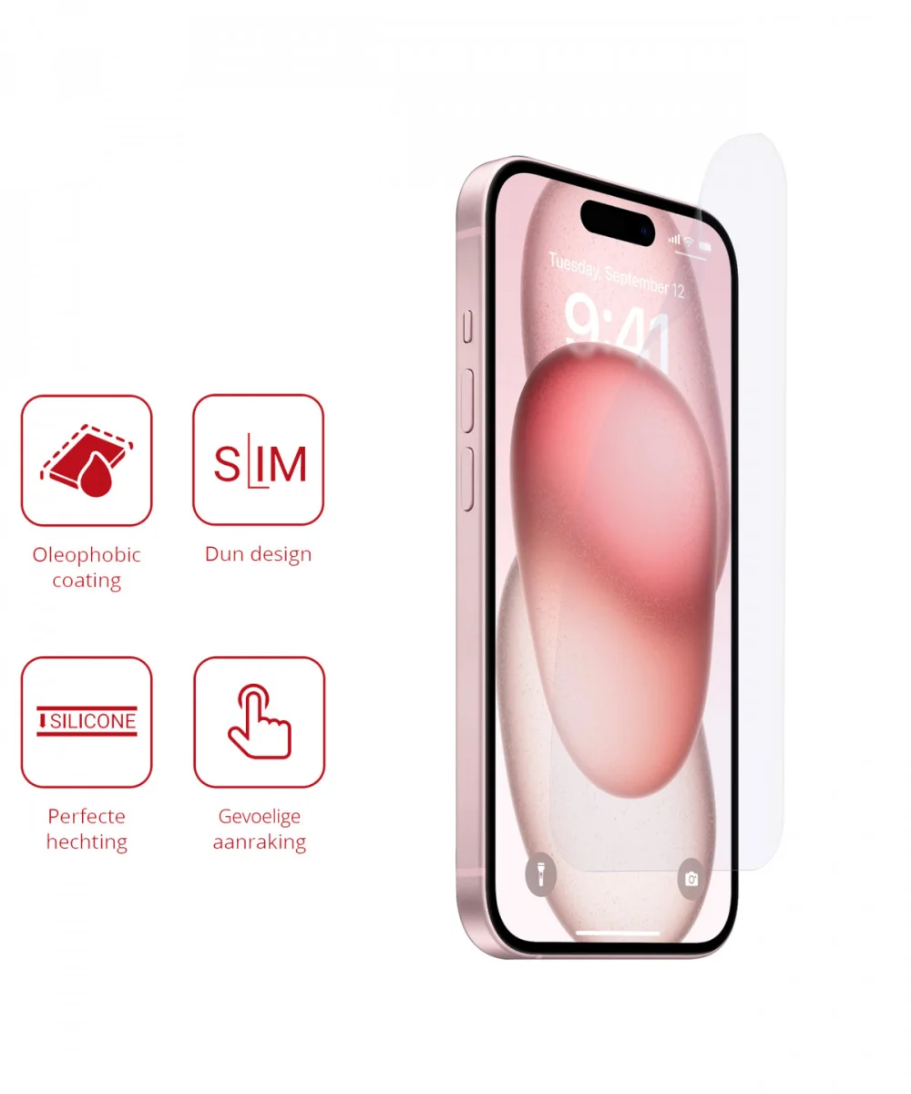Rosso Apple iPhone 15 Plus Screen Protector Ultra Clear Duo Pack afbeelding 2