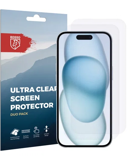 Rosso Apple iPhone 15 Plus Screen Protector Ultra Clear Duo Pack afbeelding 5