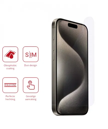 Rosso Apple iPhone 15 Pro Screen Protector Ultra Clear Duo Pack afbeelding 2