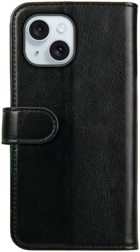Rosso Element Apple iPhone 15 Hoesje Book Case Wallet Zwart afbeelding 2