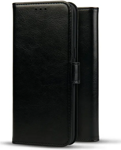 Rosso Element Apple iPhone 15 Hoesje Book Case Wallet Zwart afbeelding 7