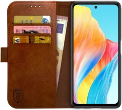 Rosso Element Oppo A98 Hoesje Book Case Wallet Bruin afbeelding