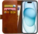 Rosso Element Apple iPhone 15 Hoesje Book Case Wallet Bruin