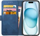 Rosso Element Apple iPhone 15 Hoesje Book Case Wallet Blauw