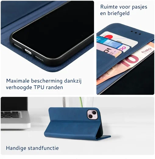 Rosso Element Apple iPhone 15 Plus Hoesje Book Case Wallet Blauw afbeelding 5