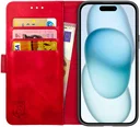 Rosso Element Apple iPhone 15 Hoesje Book Case Wallet Rood