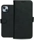 Rosso Deluxe Apple iPhone 15 Hoesje Echt Leer Book Case Zwart afbeelding 12
