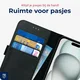 Rosso Deluxe Apple iPhone 15 Hoesje Echt Leer Book Case Zwart afbeelding 6