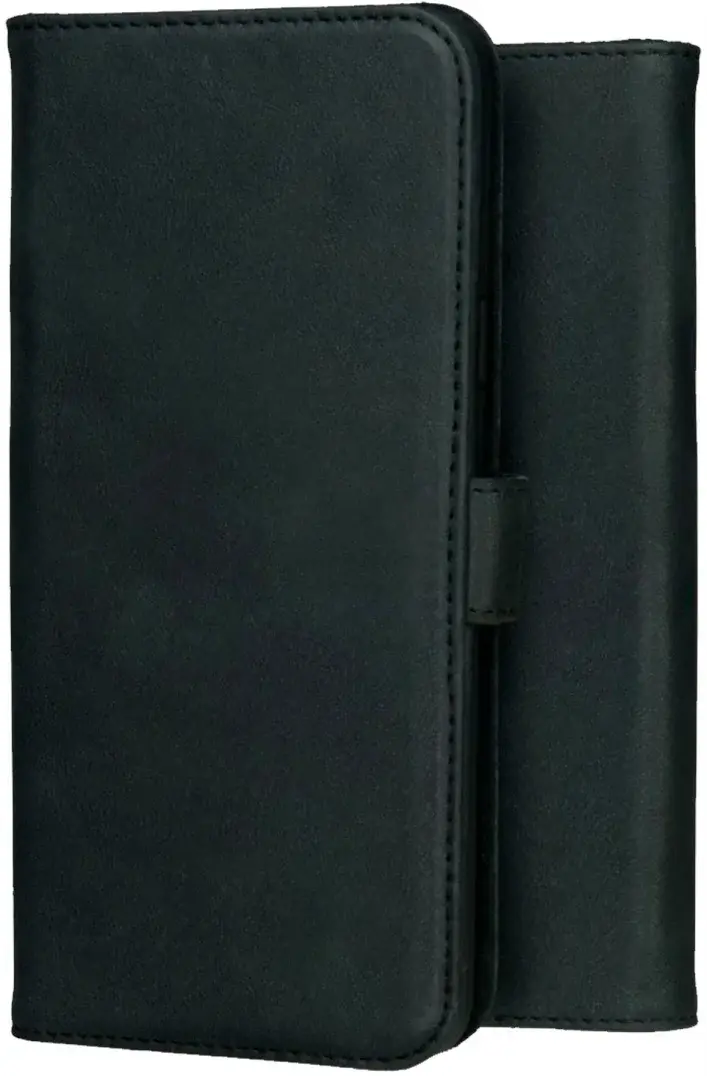 Rosso Deluxe Apple iPhone 15 Hoesje Echt Leer Book Case Zwart afbeelding 13