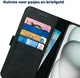 Rosso Deluxe Apple iPhone 15 Plus Hoesje Echt Leer Book Case Zwart afbeelding 5