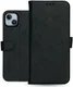 Rosso Deluxe Apple iPhone 15 Plus Hoesje Echt Leer Book Case Zwart afbeelding 12