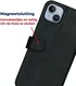 Rosso Deluxe Apple iPhone 15 Plus Hoesje Echt Leer Book Case Zwart afbeelding 7