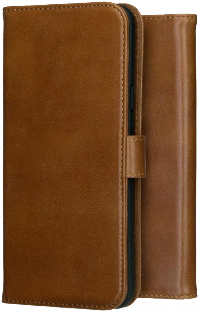 Rosso Deluxe Apple iPhone 15 Pro Hoesje Echt Leer Book Case Bruin afbeelding 9