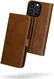 Rosso Deluxe Apple iPhone 15 Pro Hoesje Echt Leer Book Case Bruin afbeelding 2