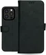 Rosso Deluxe Apple iPhone 15 Pro Hoesje Echt Leer Book Case Zwart afbeelding 12