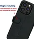 Rosso Deluxe Apple iPhone 15 Pro Hoesje Echt Leer Book Case Zwart afbeelding 7