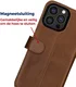 Rosso Deluxe Apple iPhone 15 Pro Max Hoesje Echt Leer Book Case Bruin afbeelding 7