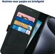 Rosso Deluxe Apple iPhone 15 Pro Max Hoesje Echt Leer Book Case Zwart afbeelding 5