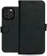Rosso Deluxe Apple iPhone 15 Pro Max Hoesje Echt Leer Book Case Zwart afbeelding 12