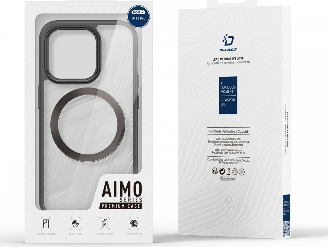 Dux Ducis Aimo Apple iPhone 15 Pro Hoesje MagSafe Back Cover Zwart afbeelding 10