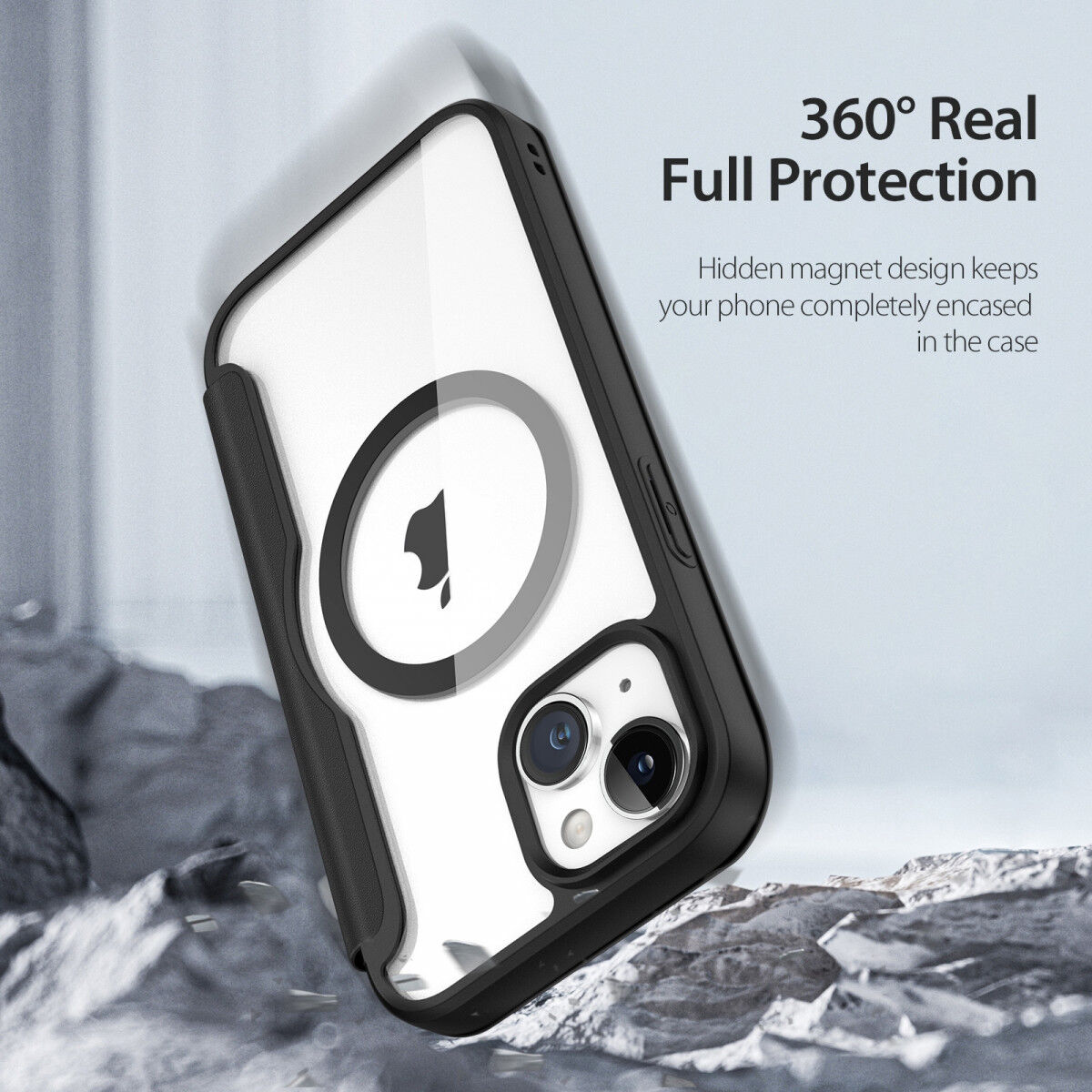 Dux Ducis Skin X Pro iPhone 15 Plus Hoesje MagSafe Book Case Zwart afbeelding 4
