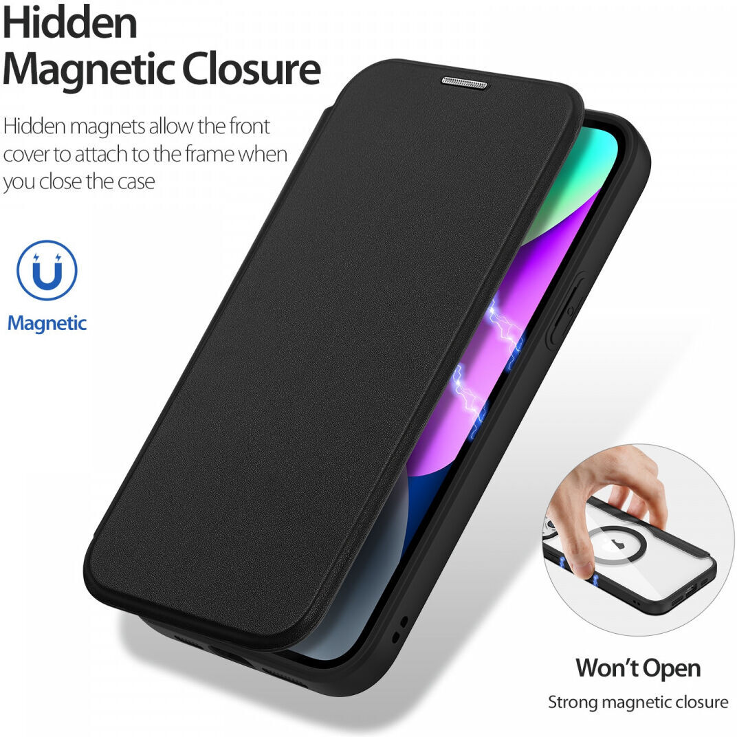 Dux Ducis Skin X Pro iPhone 15 Plus Hoesje MagSafe Book Case Zwart afbeelding 5