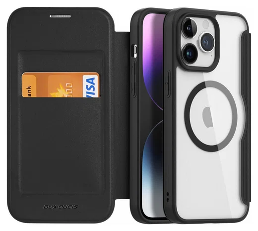 Dux Ducis Skin X Pro iPhone 15 Pro Max Hoesje MagSafe Book Case Zwart afbeelding 1
