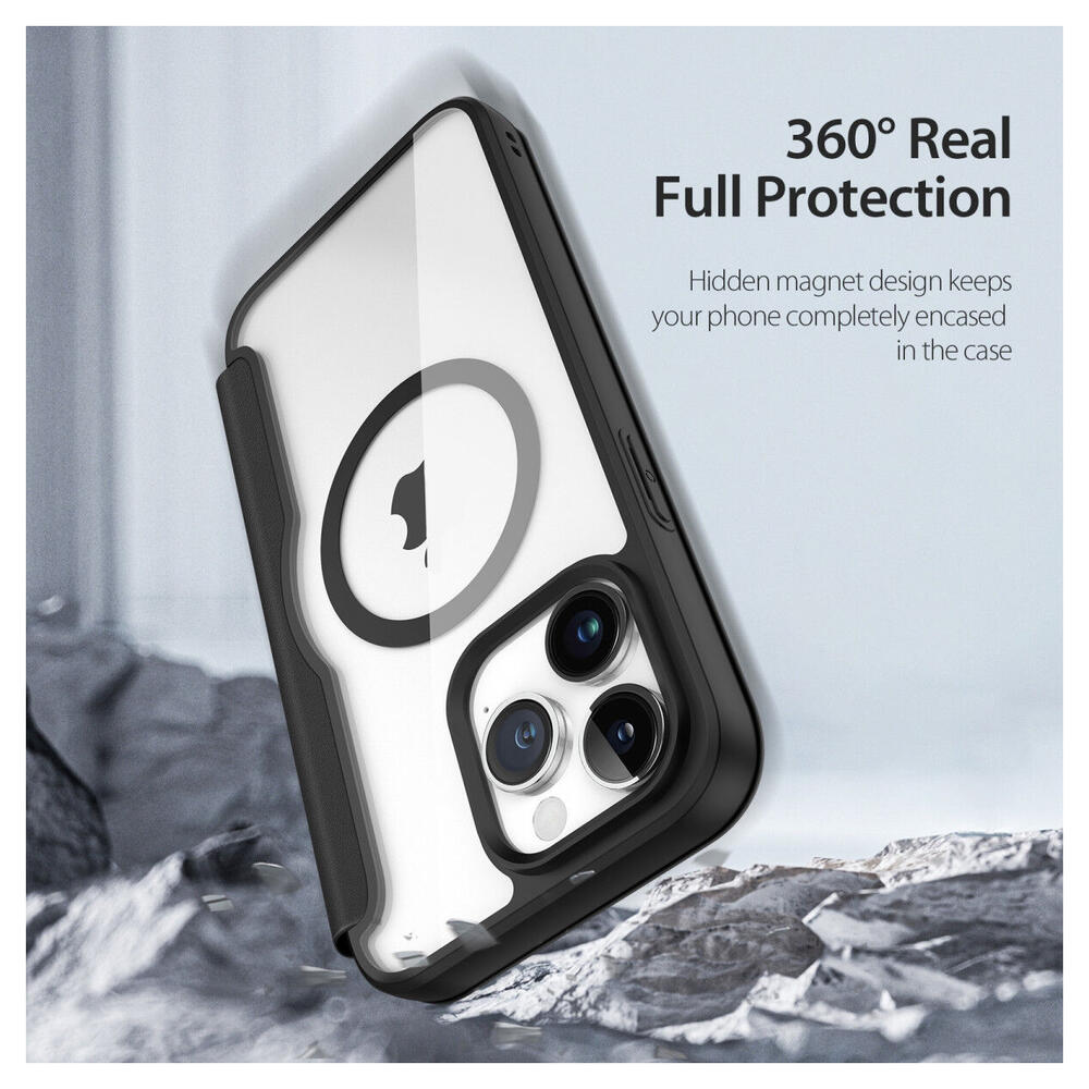 Dux Ducis Skin X Pro iPhone 15 Pro Max Hoesje MagSafe Book Case Zwart afbeelding 5