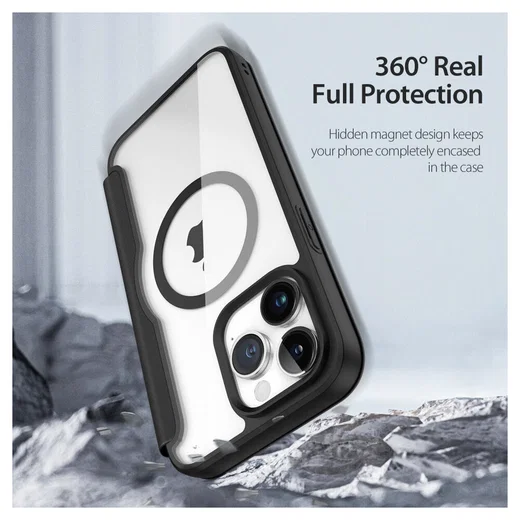 Dux Ducis Skin X Pro iPhone 15 Pro Max Hoesje MagSafe Book Case Zwart afbeelding 5