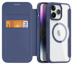Dux Ducis Skin X Pro iPhone 15 Pro Max Hoesje MagSafe Book Case Blauw afbeelding