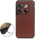 OnePlus 10T Hoesje met Kunstleer Coating Back Cover Bruin afbeelding 2