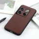 OnePlus 10T Hoesje met Kunstleer Coating Back Cover Bruin afbeelding 3