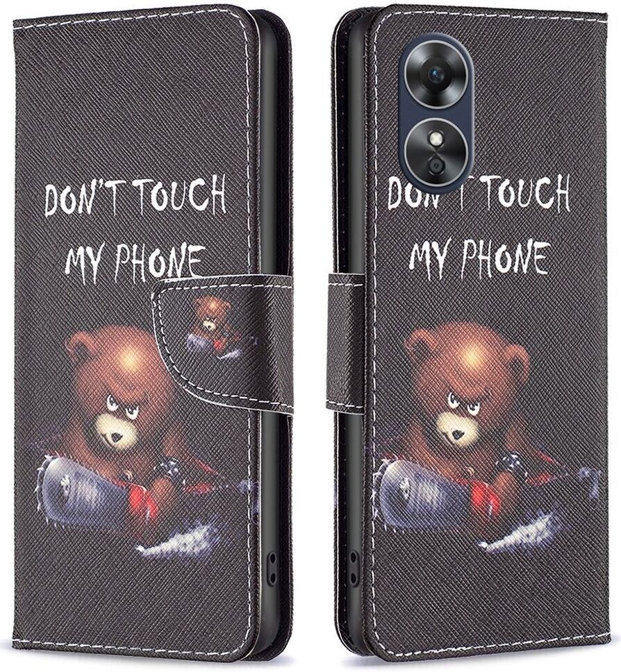 Oppo A17 Hoesje Portemonnee Book Case Beer Print afbeelding 1