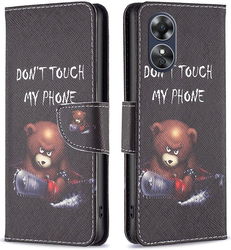 Oppo A17 Hoesje Portemonnee Book Case Beer Print afbeelding