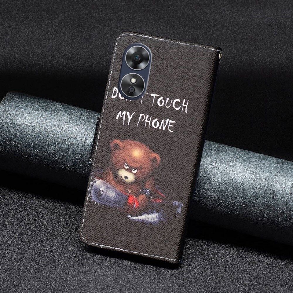 Oppo A17 Hoesje Portemonnee Book Case Beer Print afbeelding 5