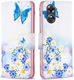 Oppo A17 Hoesje Portemonnee Book Case Bloemen Print afbeelding 1