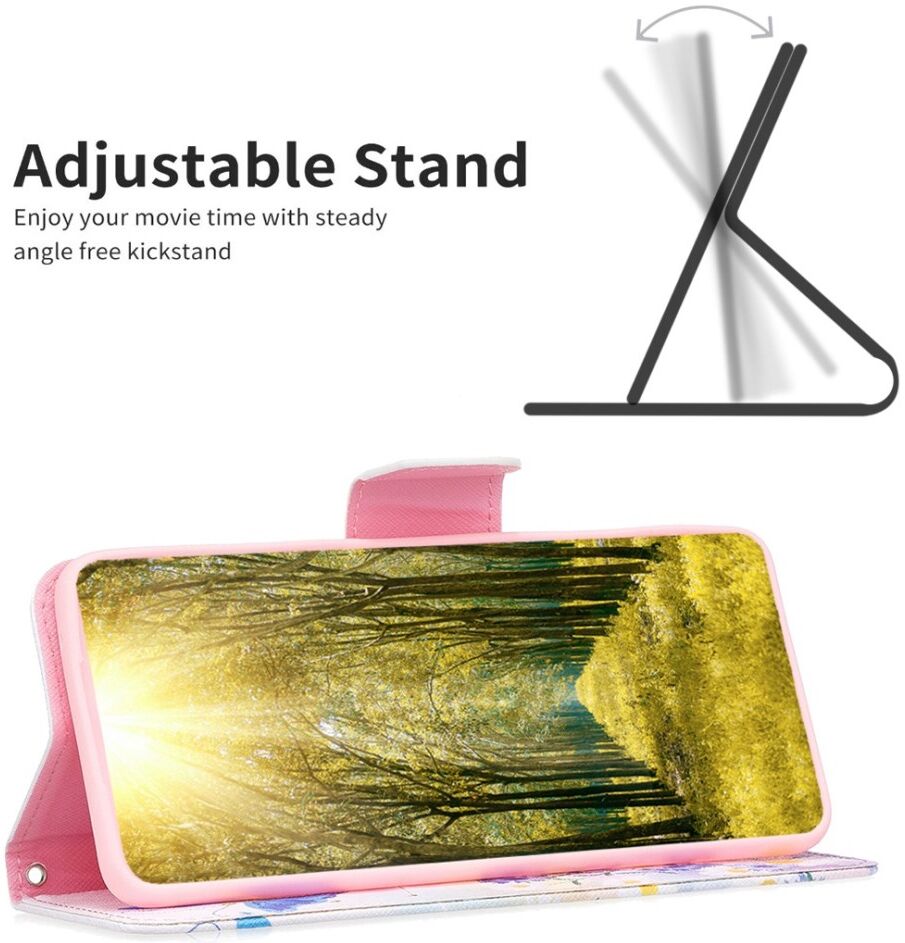 Oppo A17 Hoesje Portemonnee Book Case Bloemen Print afbeelding 2