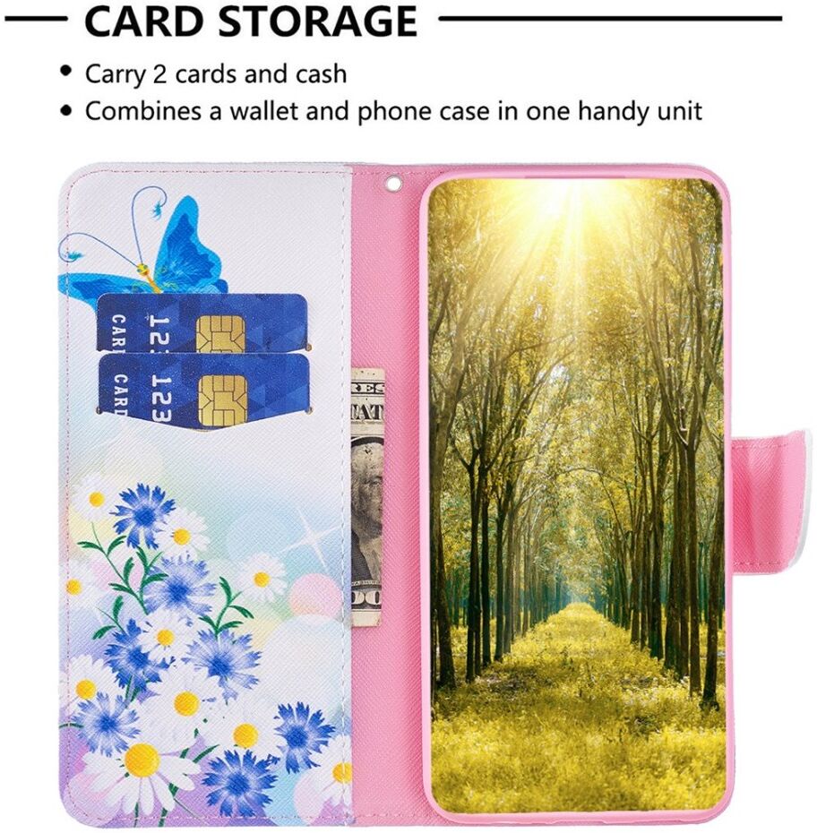 Oppo A17 Hoesje Portemonnee Book Case Bloemen Print afbeelding 3