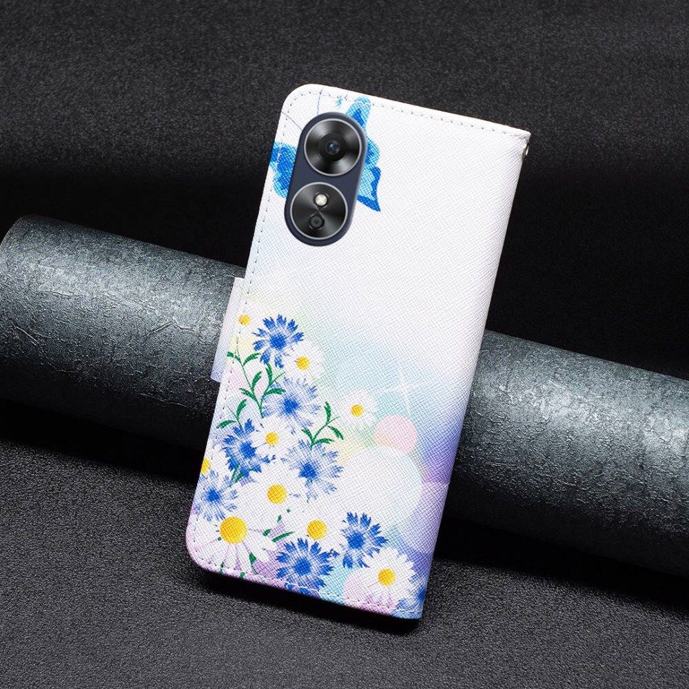 Oppo A17 Hoesje Portemonnee Book Case Bloemen Print afbeelding 5