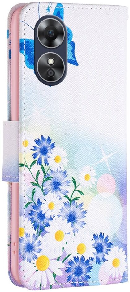 Oppo A17 Hoesje Portemonnee Book Case Bloemen Print afbeelding 7