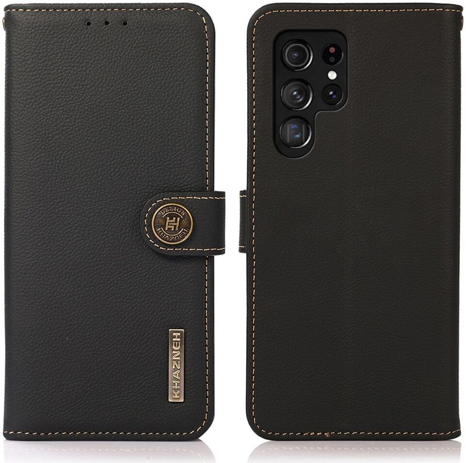 Samsung Galaxy S23 Ultra Hoesje RFID Portemonnee Book Case Zwart afbeelding 2