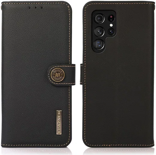 Samsung Galaxy S23 Ultra Hoesje RFID Portemonnee Book Case Zwart afbeelding 2