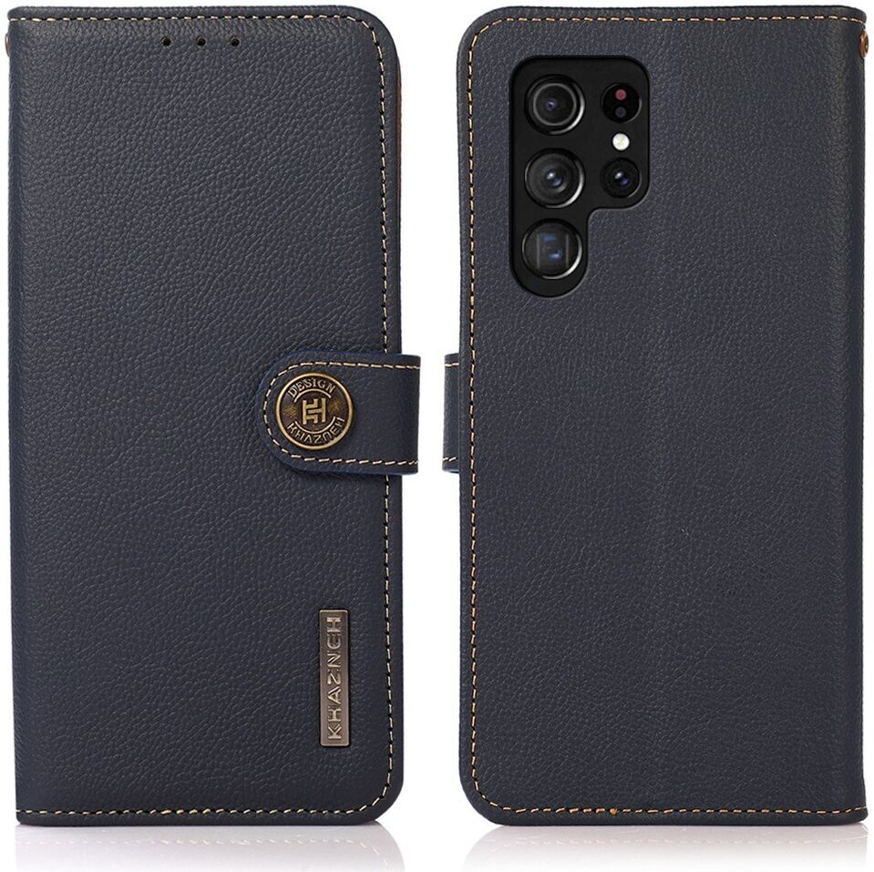 Samsung Galaxy S23 Ultra Hoesje RFID Portemonnee Book Case Blauw afbeelding 2