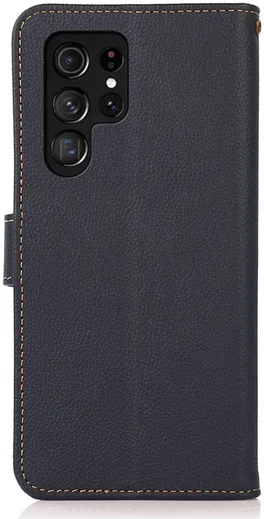 Samsung Galaxy S23 Ultra Hoesje RFID Portemonnee Book Case Blauw afbeelding 8